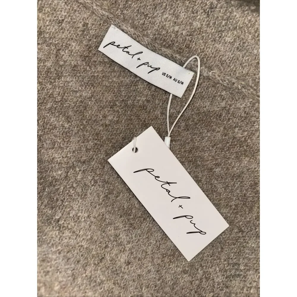 NWT Petal & Pup Wool Blend Skylar Open Front Coatigan Knit Jacket Size S/M - Picture 7 of 9